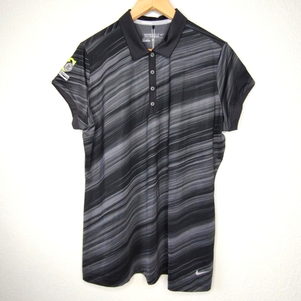 NWT Nike Gold Tour Performance Standard Fit Dri-Fit Shirt - Picture 2 of 14